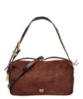 Sac Bauletto Pinko en daim avec bandoulière effet python