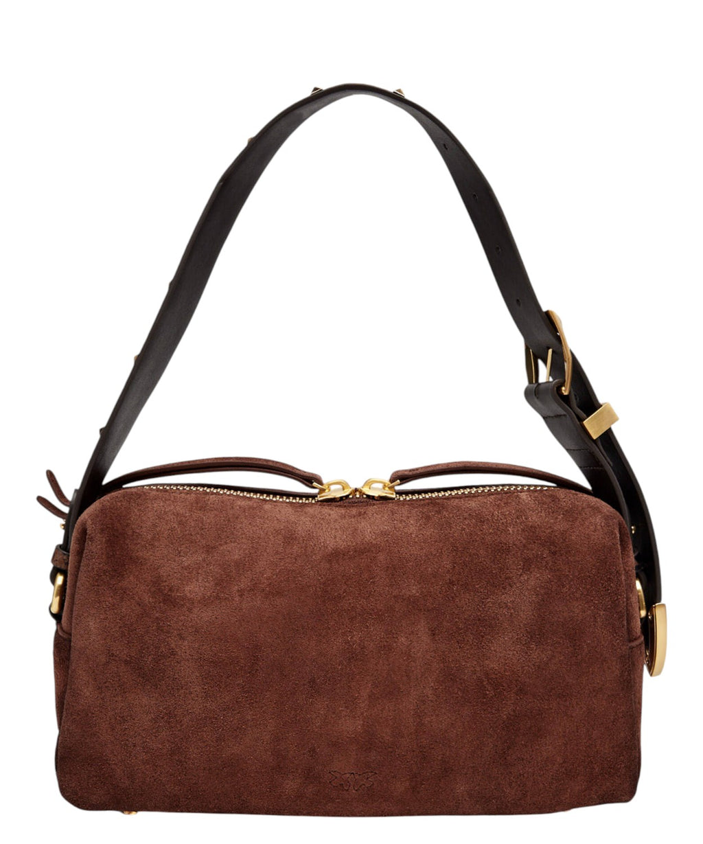 Sac Bauletto Pinko en daim avec bandoulière effet python
