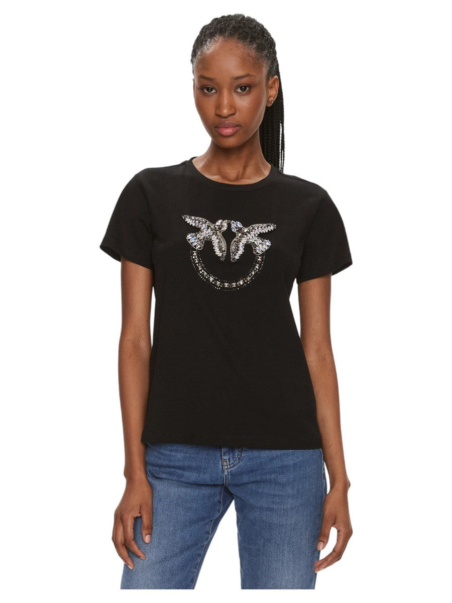 T-shirt quentin logo ricamato-Pinko-T-shirt-Vittorio Citro Boutique