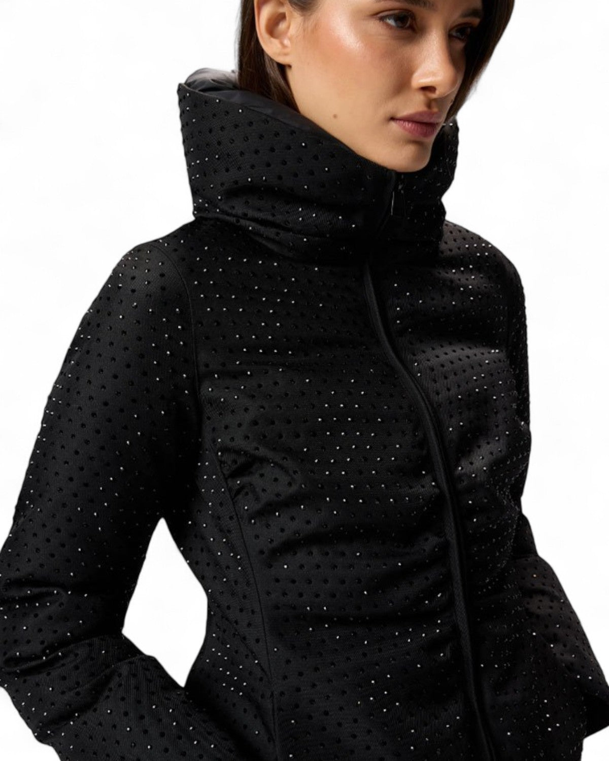 Piumino corto Nita con collo alto e mini strass-Pinko-Piumini-Vittorio Citro Boutique