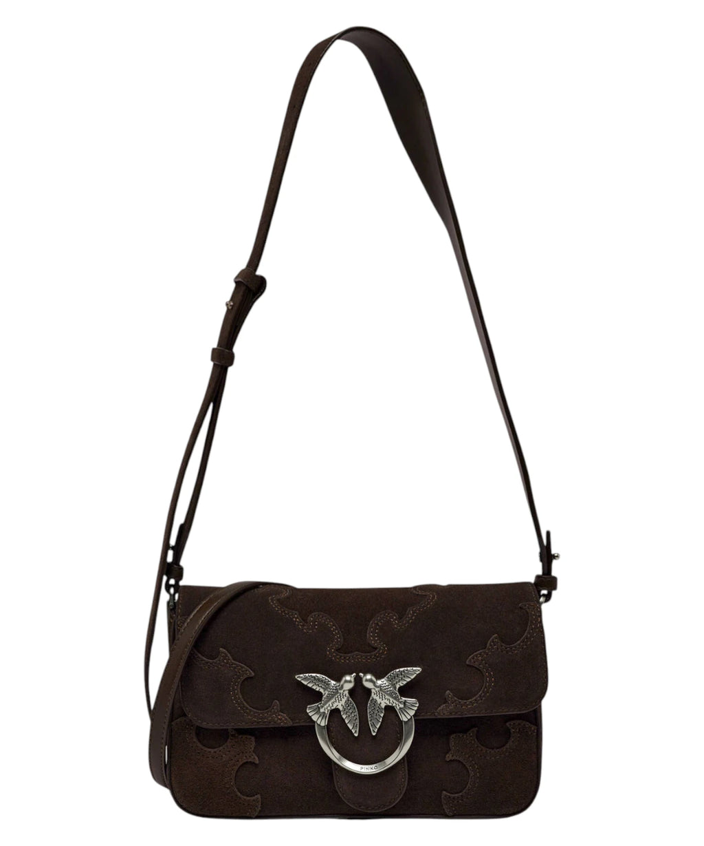 PINKO Sac à Épaule en Suède avec Intarsia