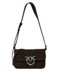 PINKO Sac à Épaule en Suède avec Intarsia