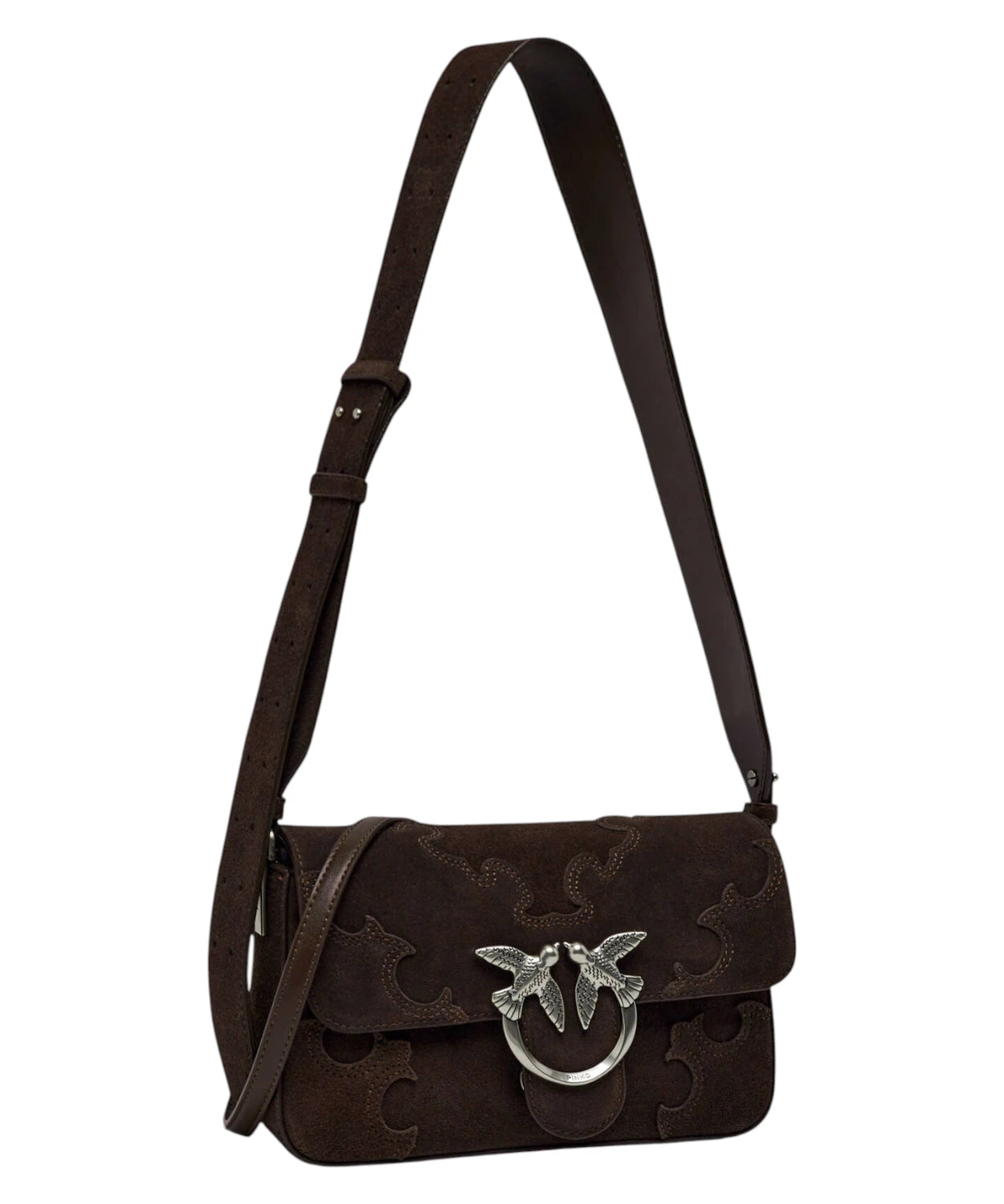 PINKO Sac à Épaule en Suède avec Intarsia