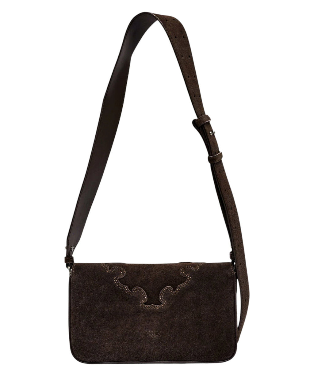 PINKO Sac à Épaule en Suède avec Intarsia