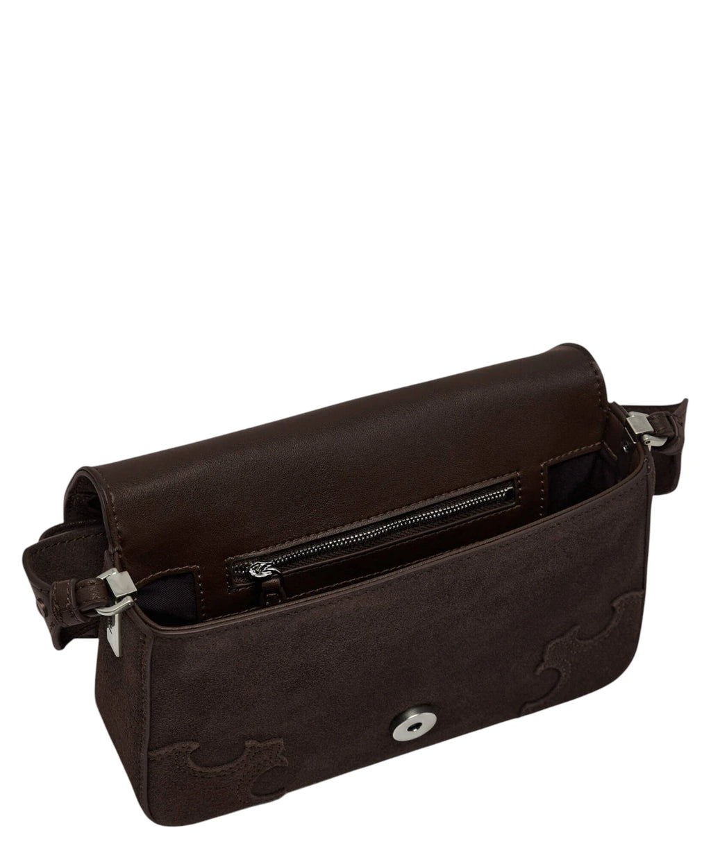 PINKO Sac à Épaule en Suède avec Intarsia