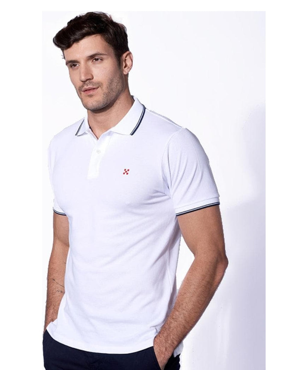 Polo in piquet  con logo st. barth check 5