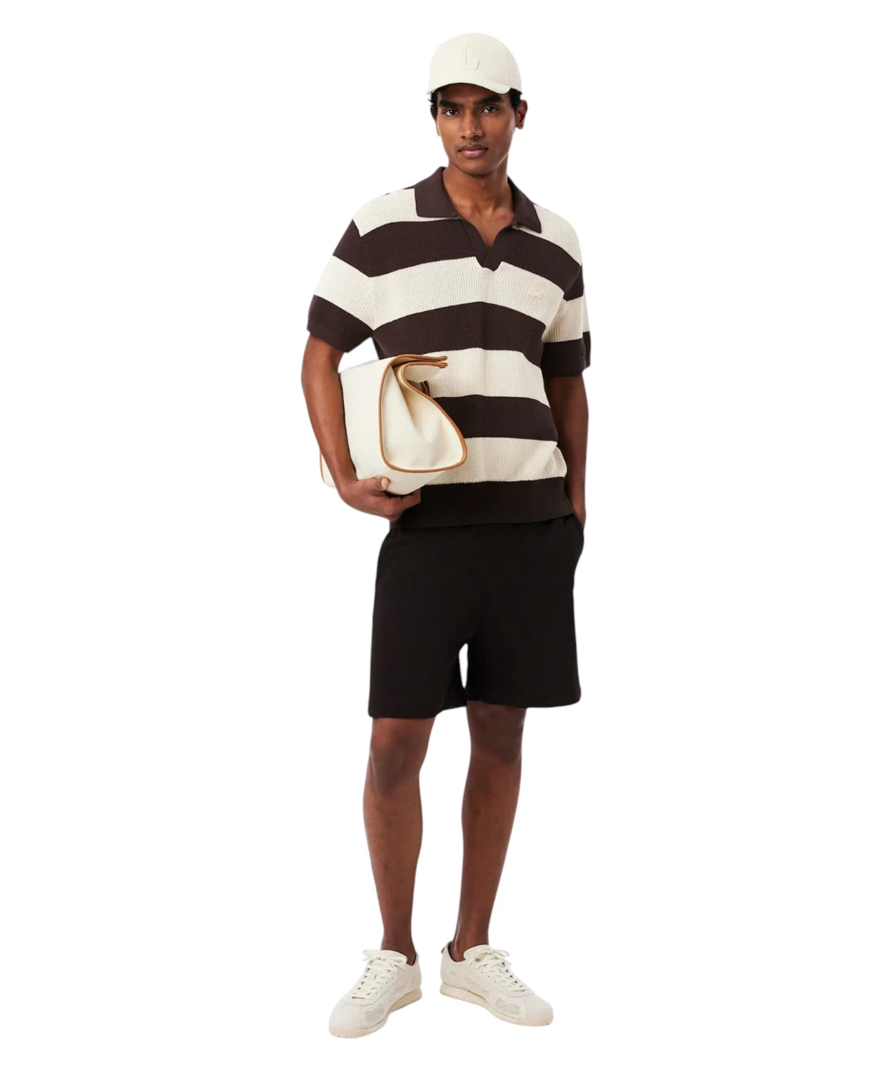 Polo homme Lacoste à rayures - Coupe décontractée en coton