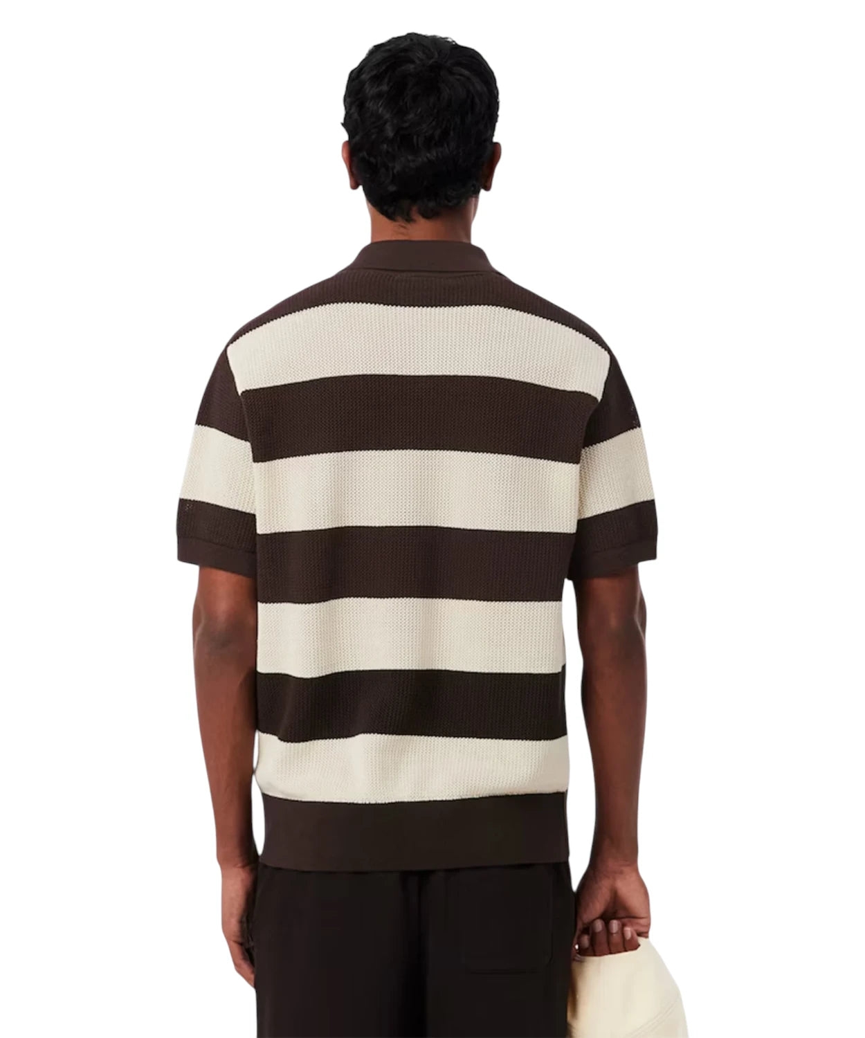 Polo homme Lacoste à rayures - Coupe décontractée en coton