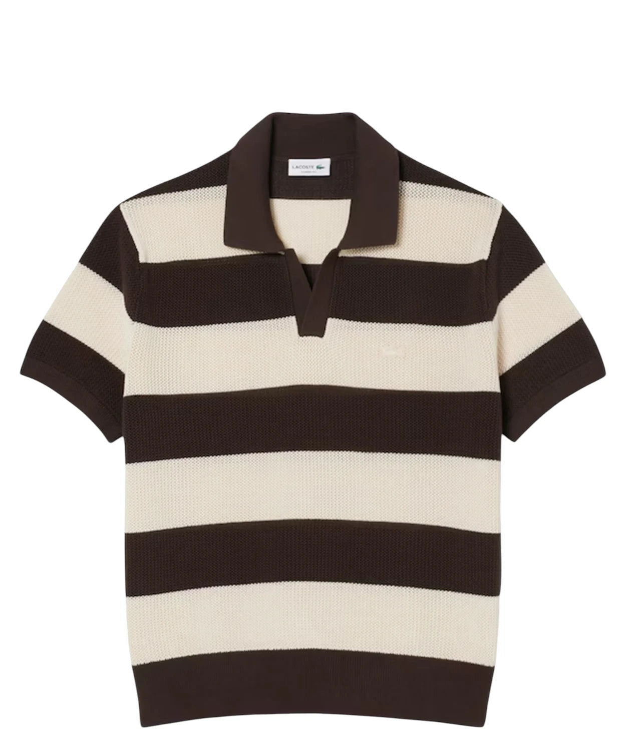 Polo homme Lacoste à rayures - Coupe décontractée en coton