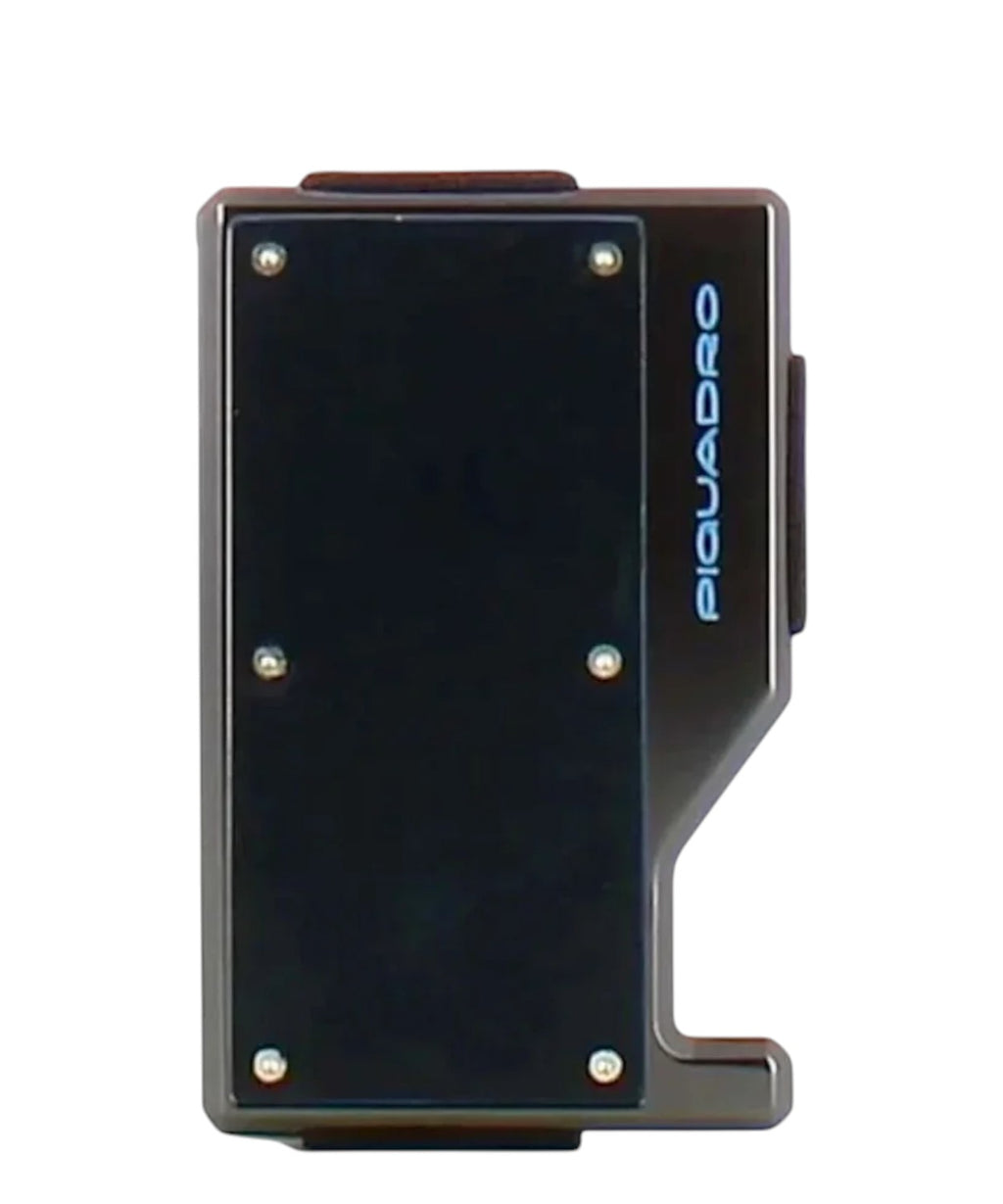 Portacarte Piquadro in Alluminio e Pelle con Elastico
