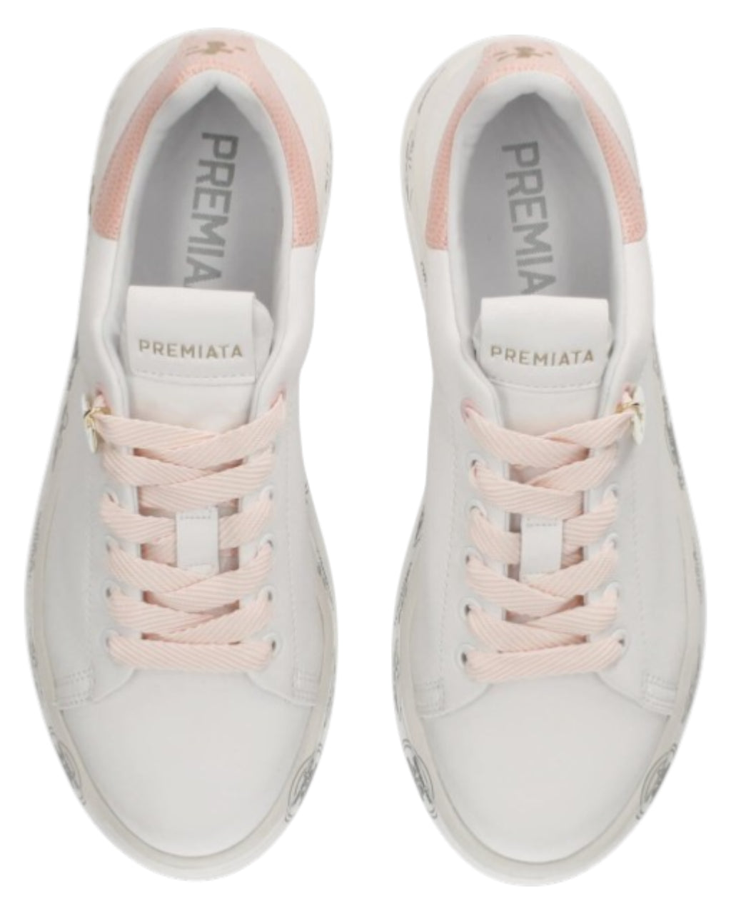 Premiata Belle 8159 Baskets en cuir – Semelle 4,2 cm avec fond graphique