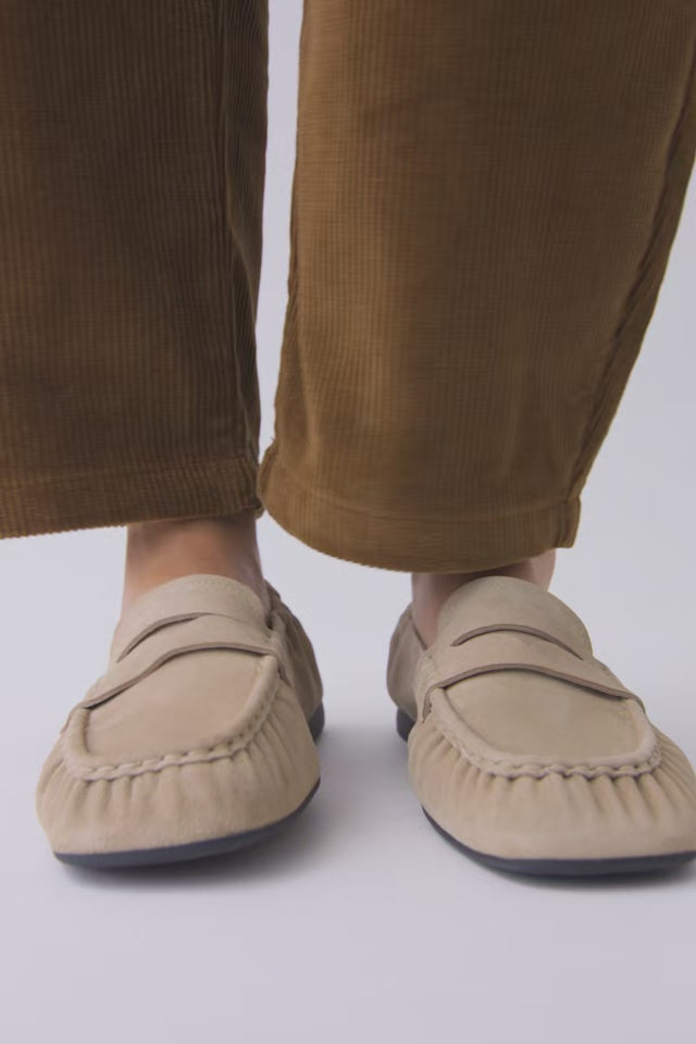 Mocassin femme en daim sable - Mocassino slip-on