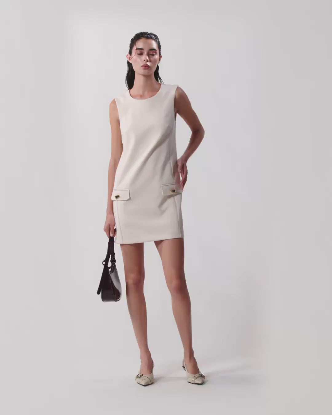 Abito Firmo Senza Maniche con Scollo Rotondo