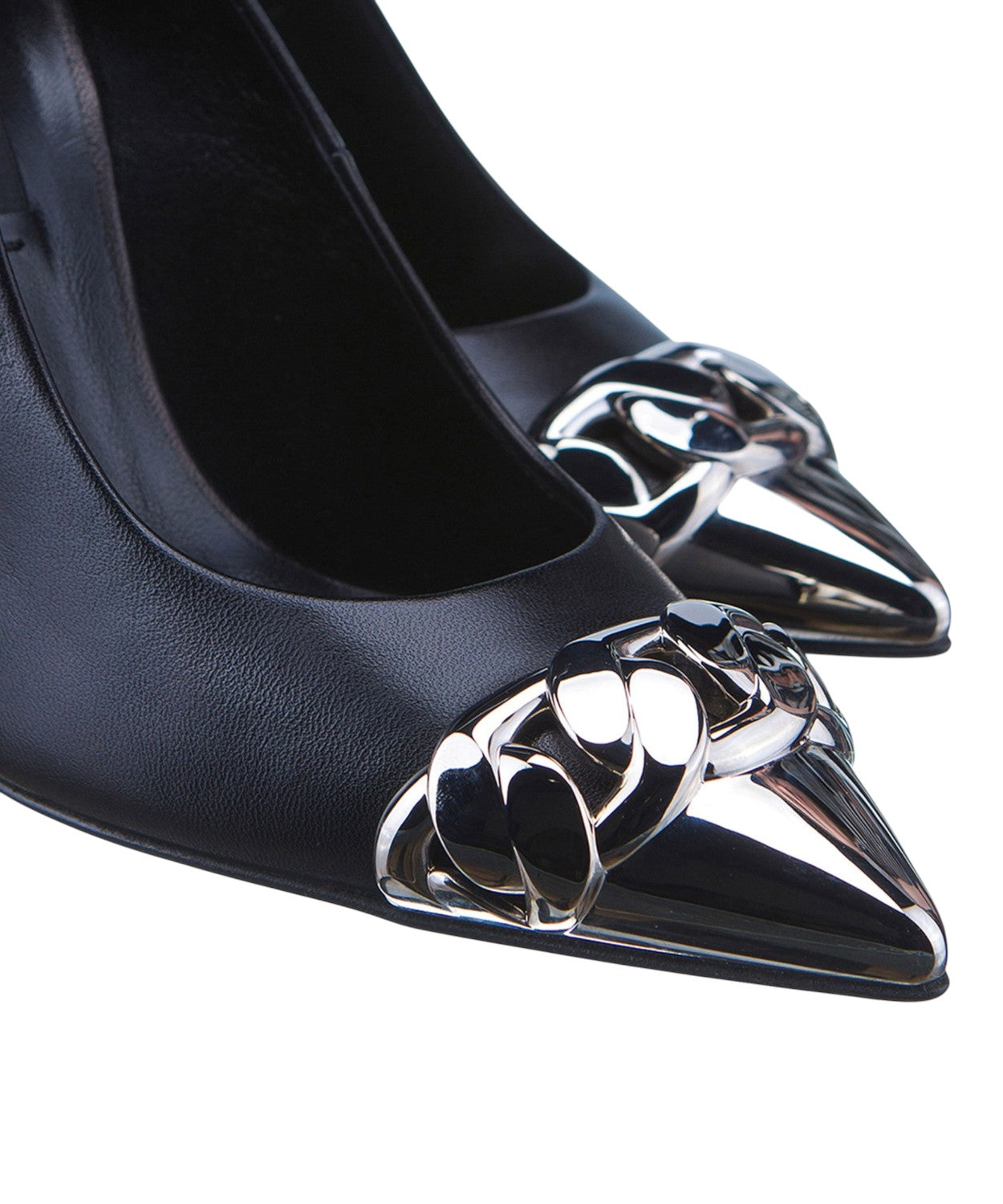 Escarpins noirs en cuir à talon 10 cm de Casadei