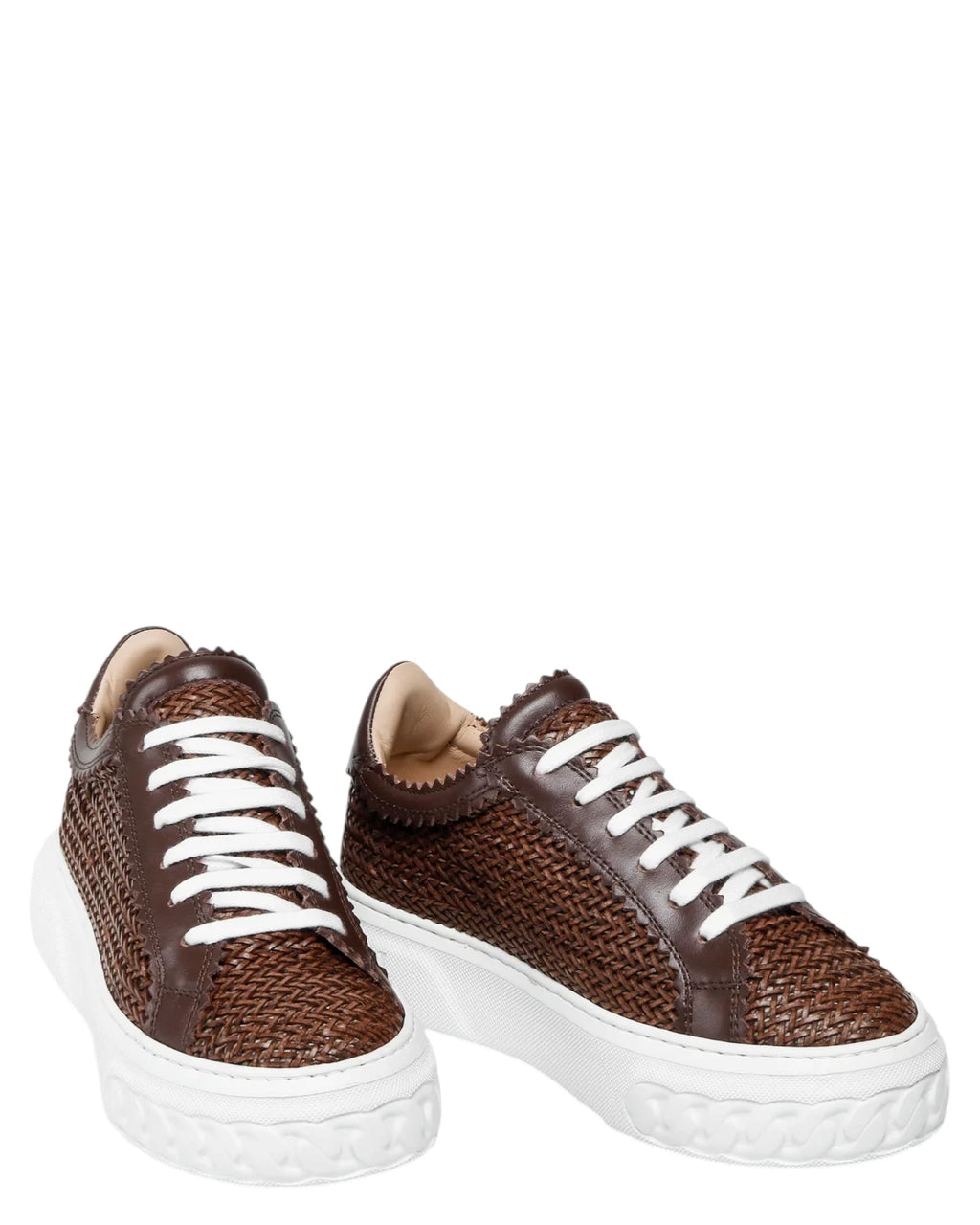 Baskets femme Off Road Hanoi en cuir tressé