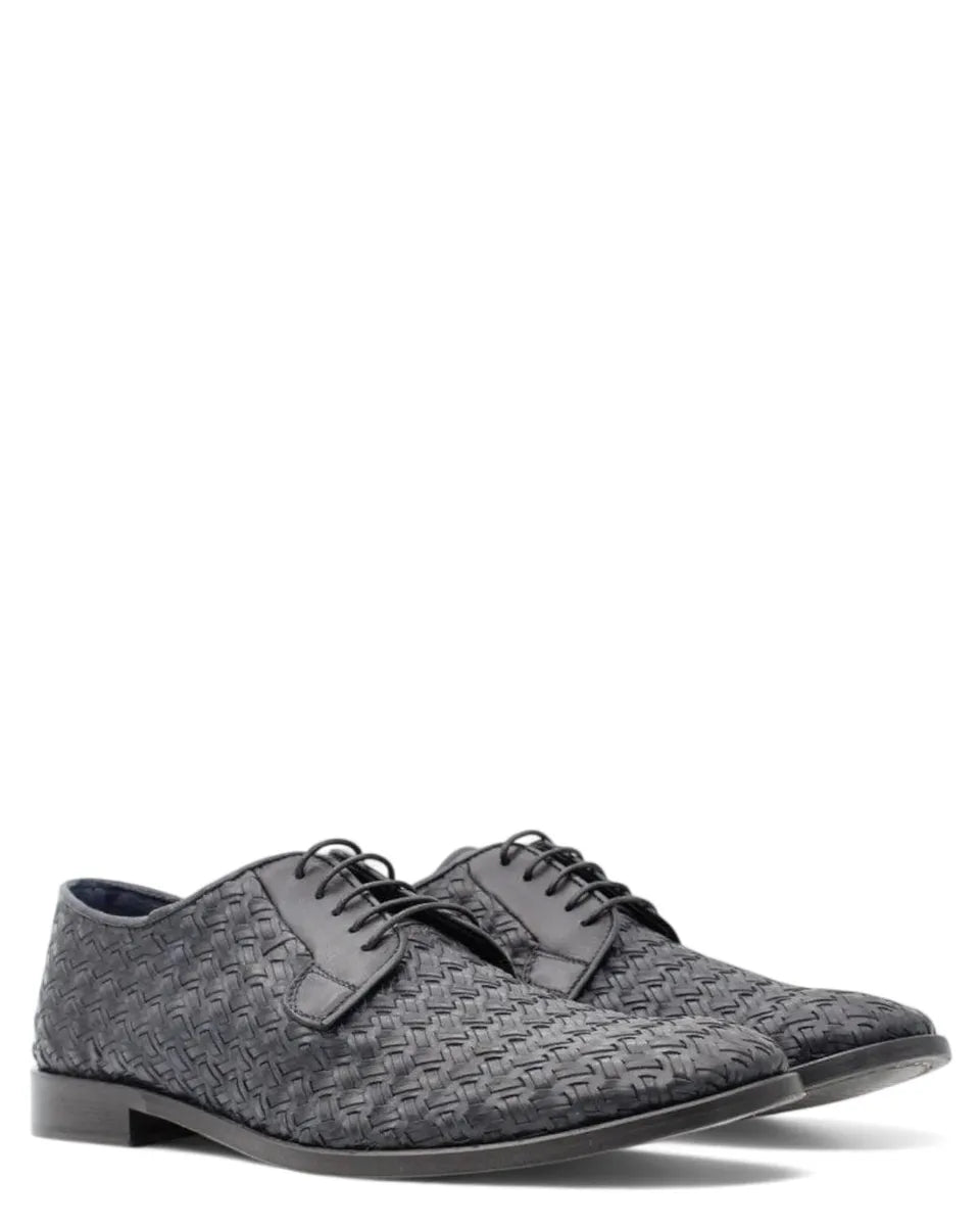 Scarpe Stringate in Vitello Intrecciato Blu-Stringate-Nicol Sadler-Vittorio Citro Boutique