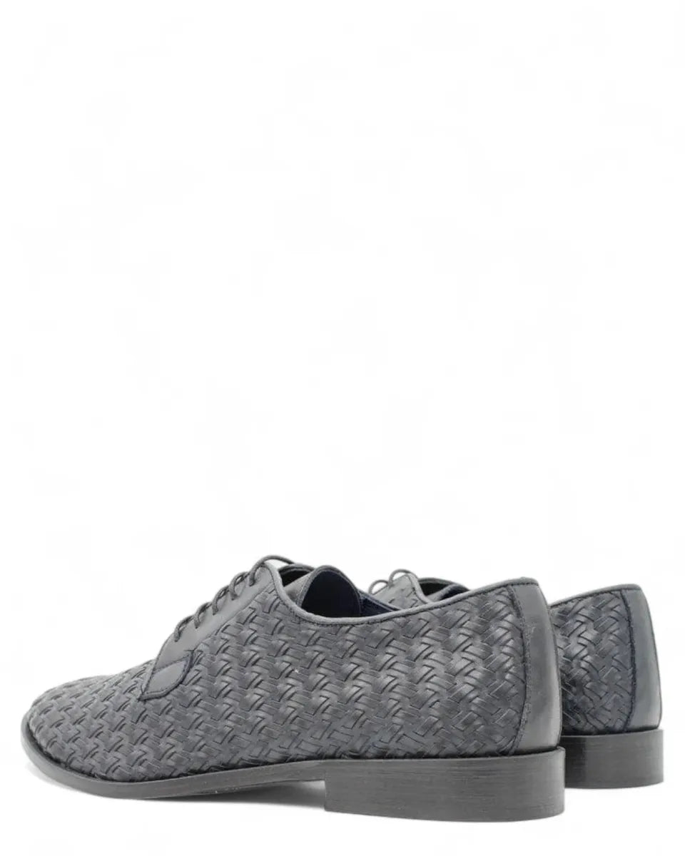 Scarpe Stringate in Vitello Intrecciato Blu-Stringate-Nicol Sadler-Vittorio Citro Boutique