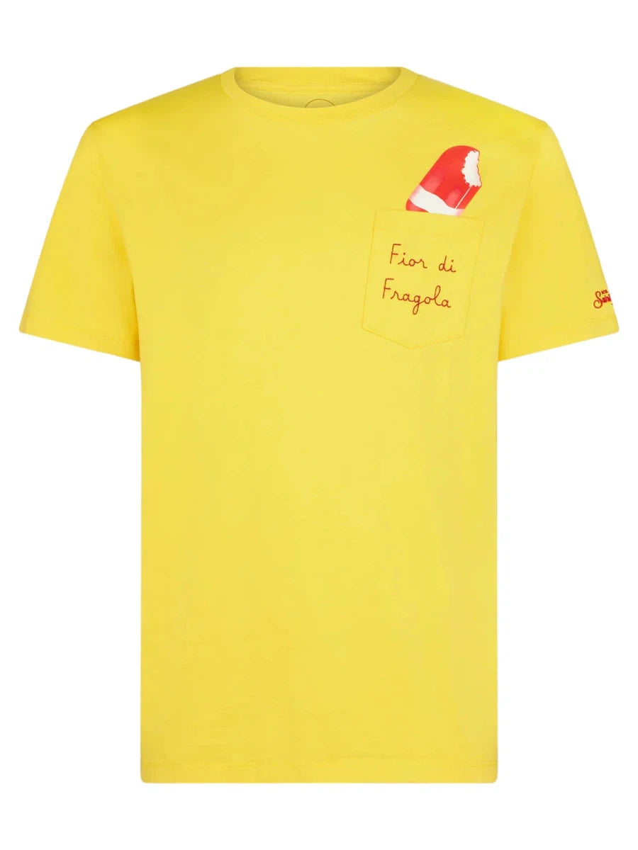 Cotone fior di fragola t-shirt con ricamo| algida® special edition-T-shirt-Mc2 Saint Barth-Vittorio Citro Boutique