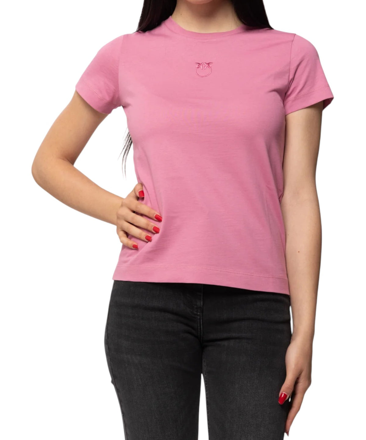 T-shirt PINKO Basico en coton avec logo brodé