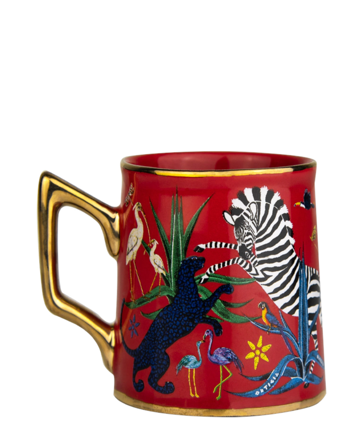 Ortigia Tazzina in Ceramica Decorata a Mano con Serigrafia Oro 150ml