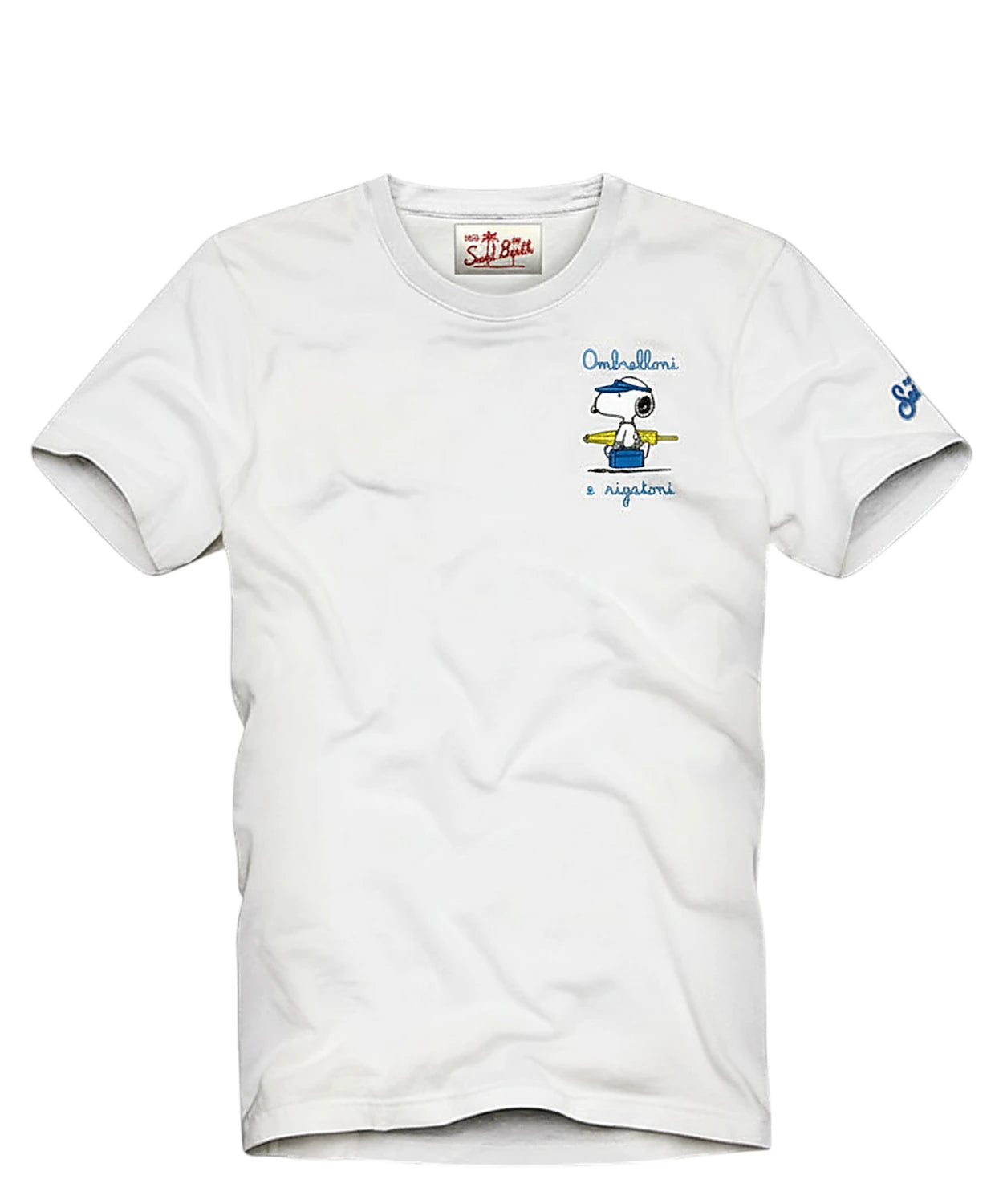T-Shirt Portofino Uomo MC2 Saint Barth con Ricamo Snoopy