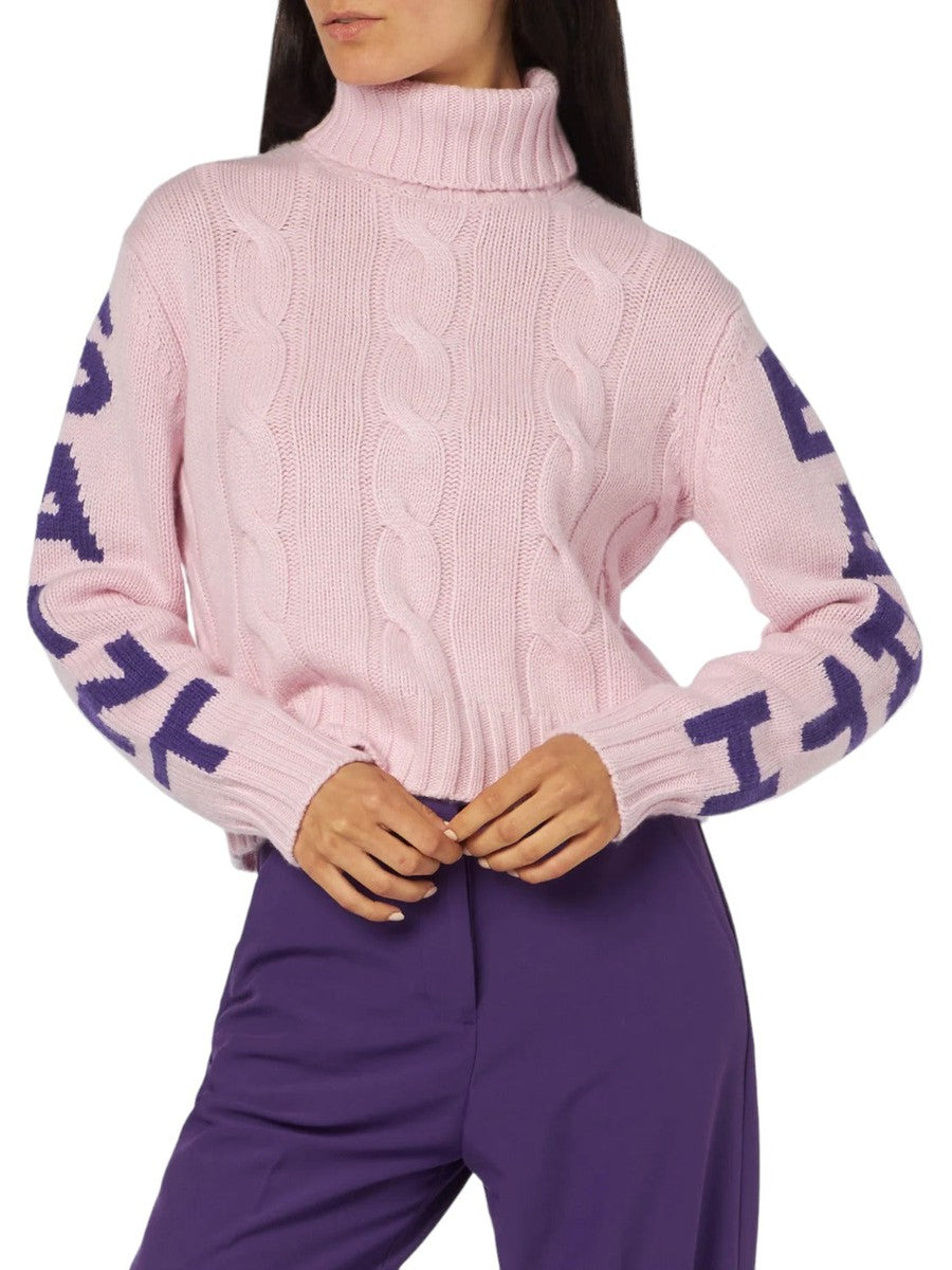 Maglia intrecciata a collo alto con stampa jacquard Saint Barth-Mc2 Saint Barth-Maglieria-Vittorio Citro Boutique