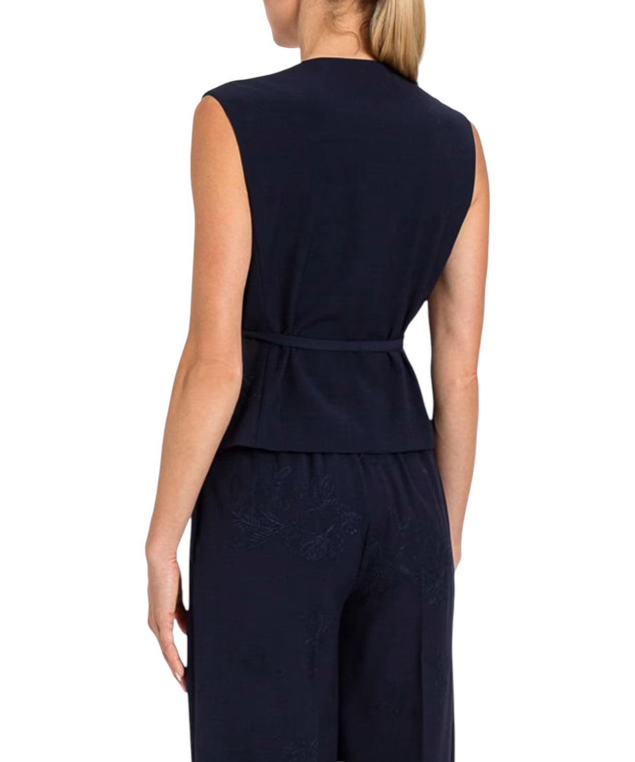 Gilet Femme Twinset Brodé avec Ceinture à la Taille