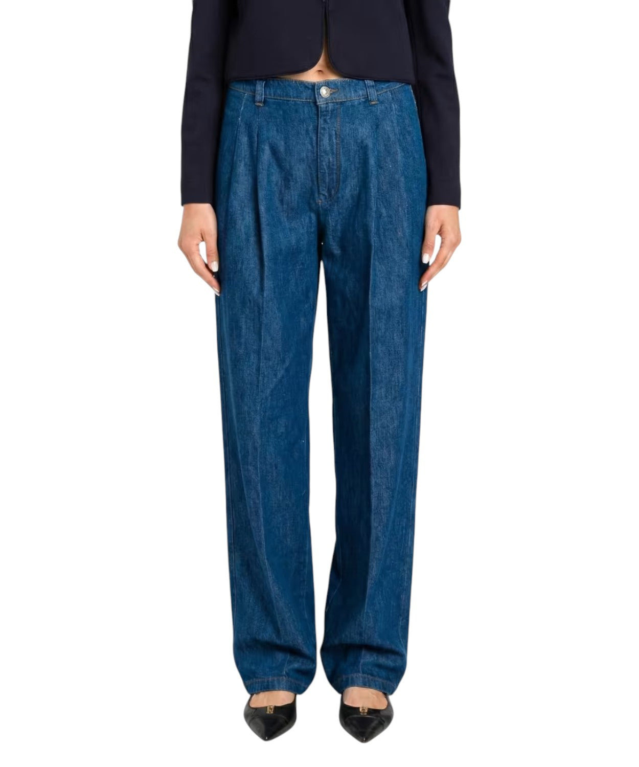 Twinset Jeans large en denim de coton