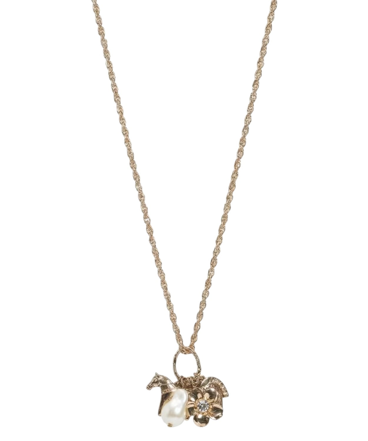 Collier en or ancien avec charm et perle