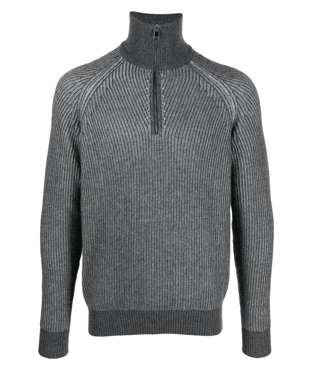 Maglia con mezza zip in maglia a costine - Vittorio Citro Boutique