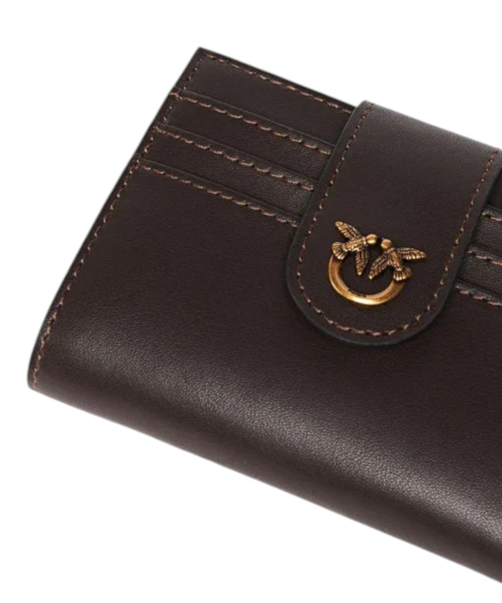 Petit portefeuille en cuir avec logo Love Birds