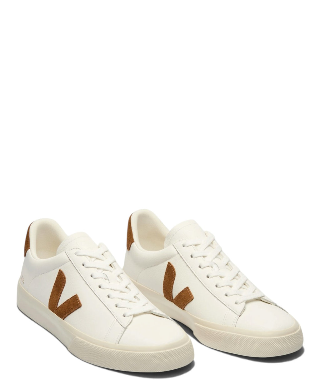 Baskets VEJA Campo en cuir blanc cognac en cuir