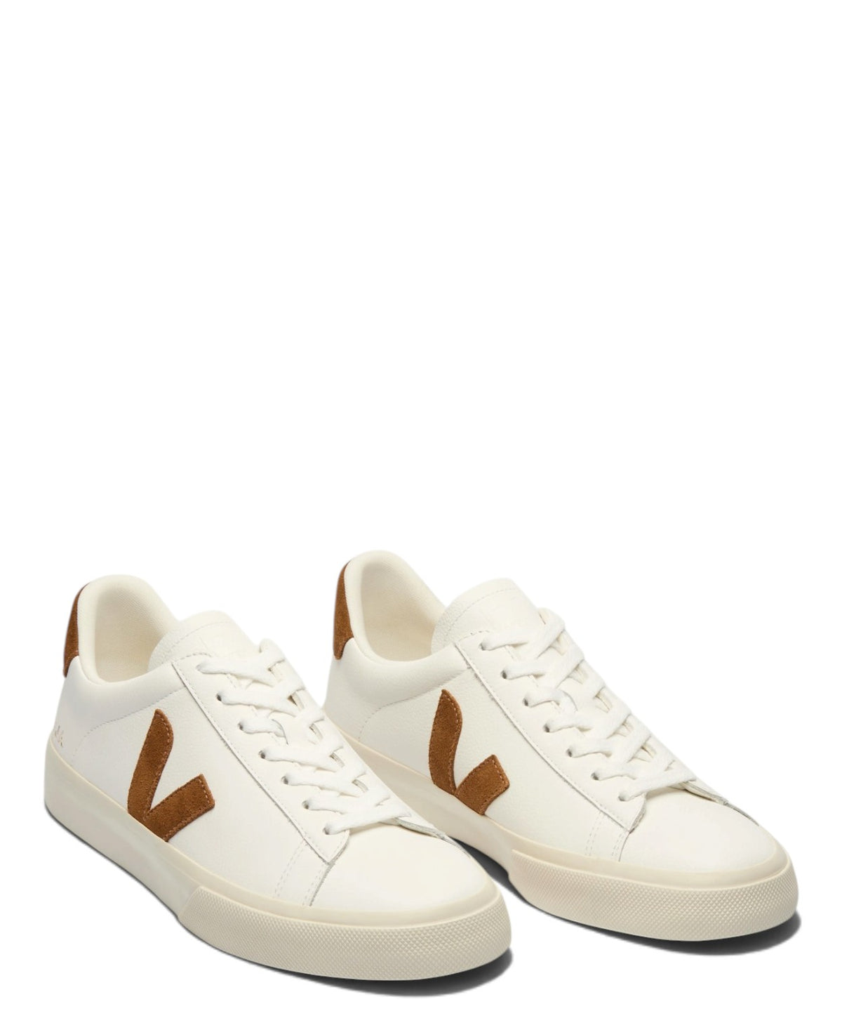 Baskets VEJA Campo en cuir blanc cognac en cuir