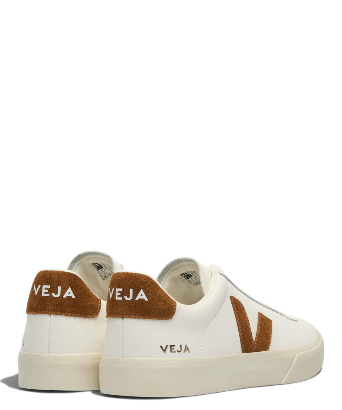 Baskets VEJA Campo en cuir blanc cognac en cuir