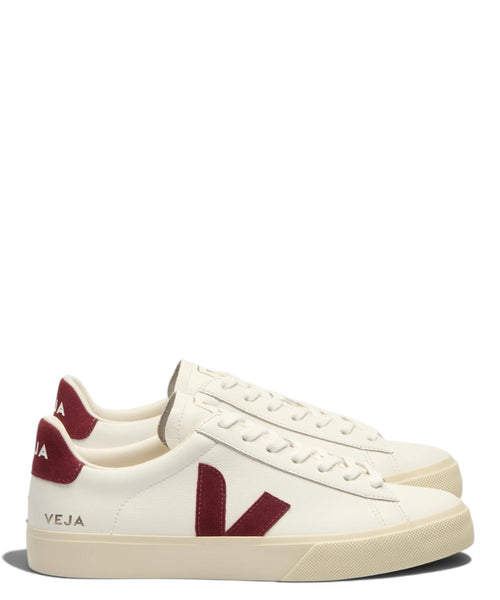 Sneaker VEJA Campo in pelle bianca Grenat in pelle
