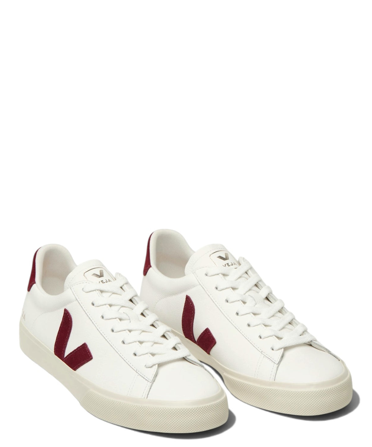 Sneaker VEJA Campo in pelle bianca Grenat in pelle