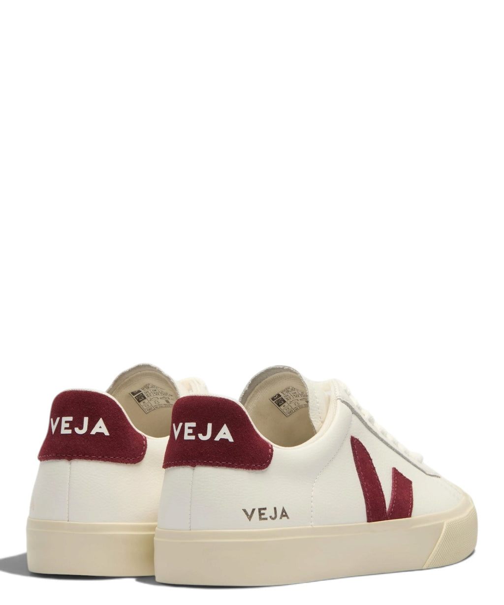 Sneaker VEJA Campo in pelle bianca Grenat in pelle