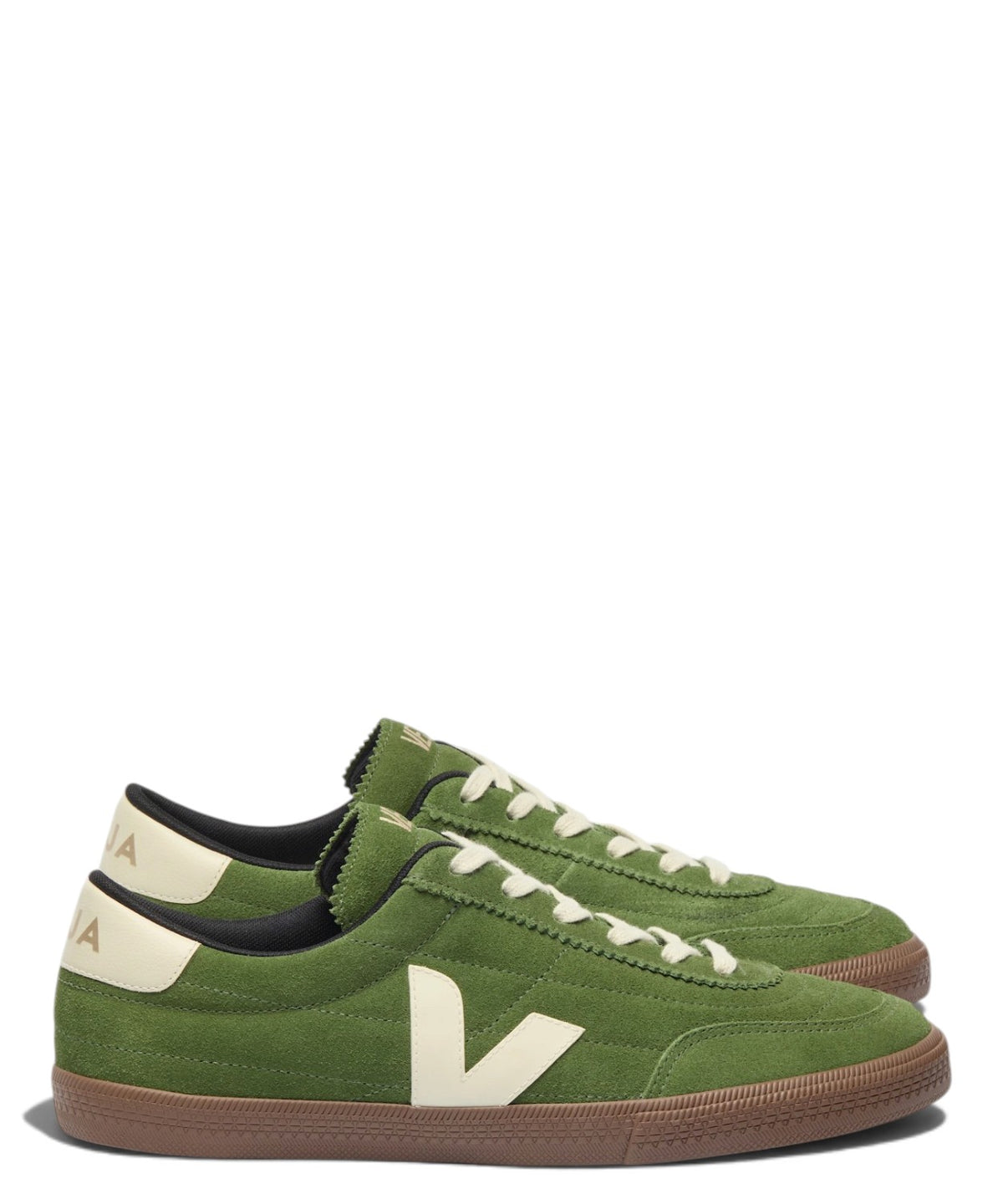 Baskets VEJA Panenka en daim, coloris Militar Pierre Bark