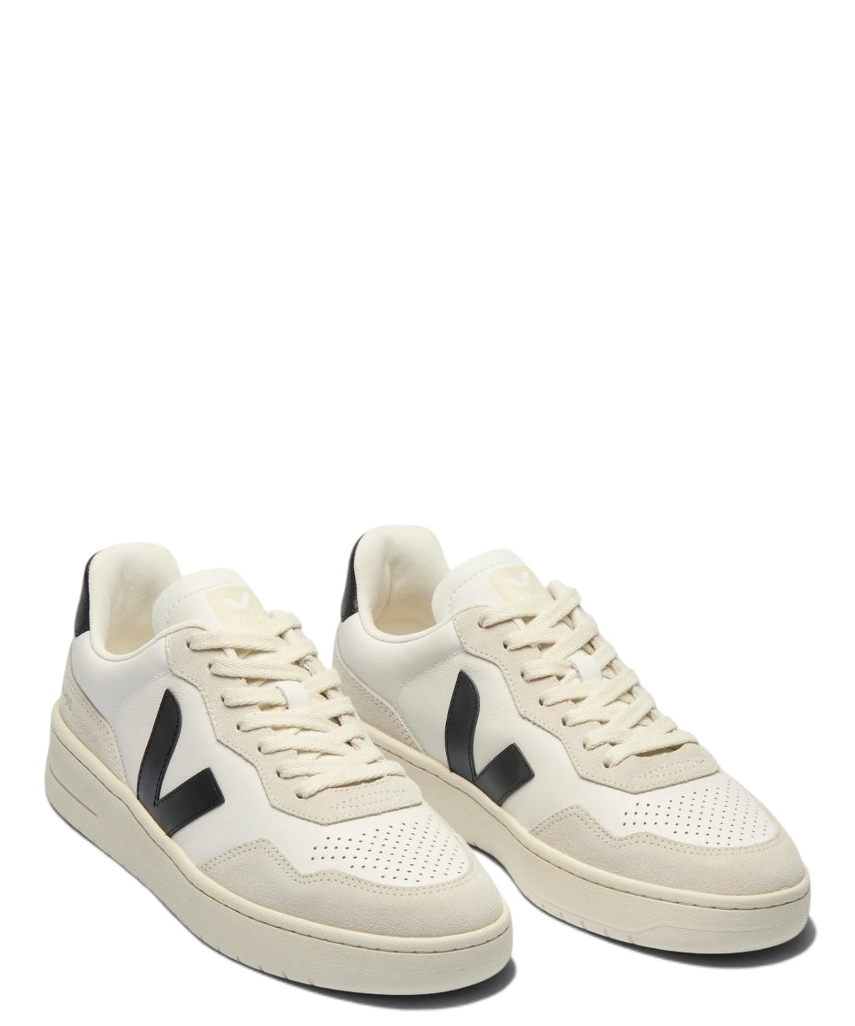 Baskets VEJA V-90 en cuir blanc et noir en cuir