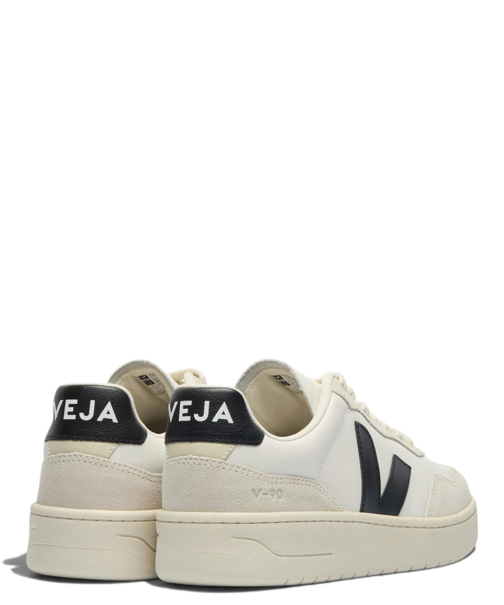 Baskets VEJA V-90 en cuir blanc et noir en cuir