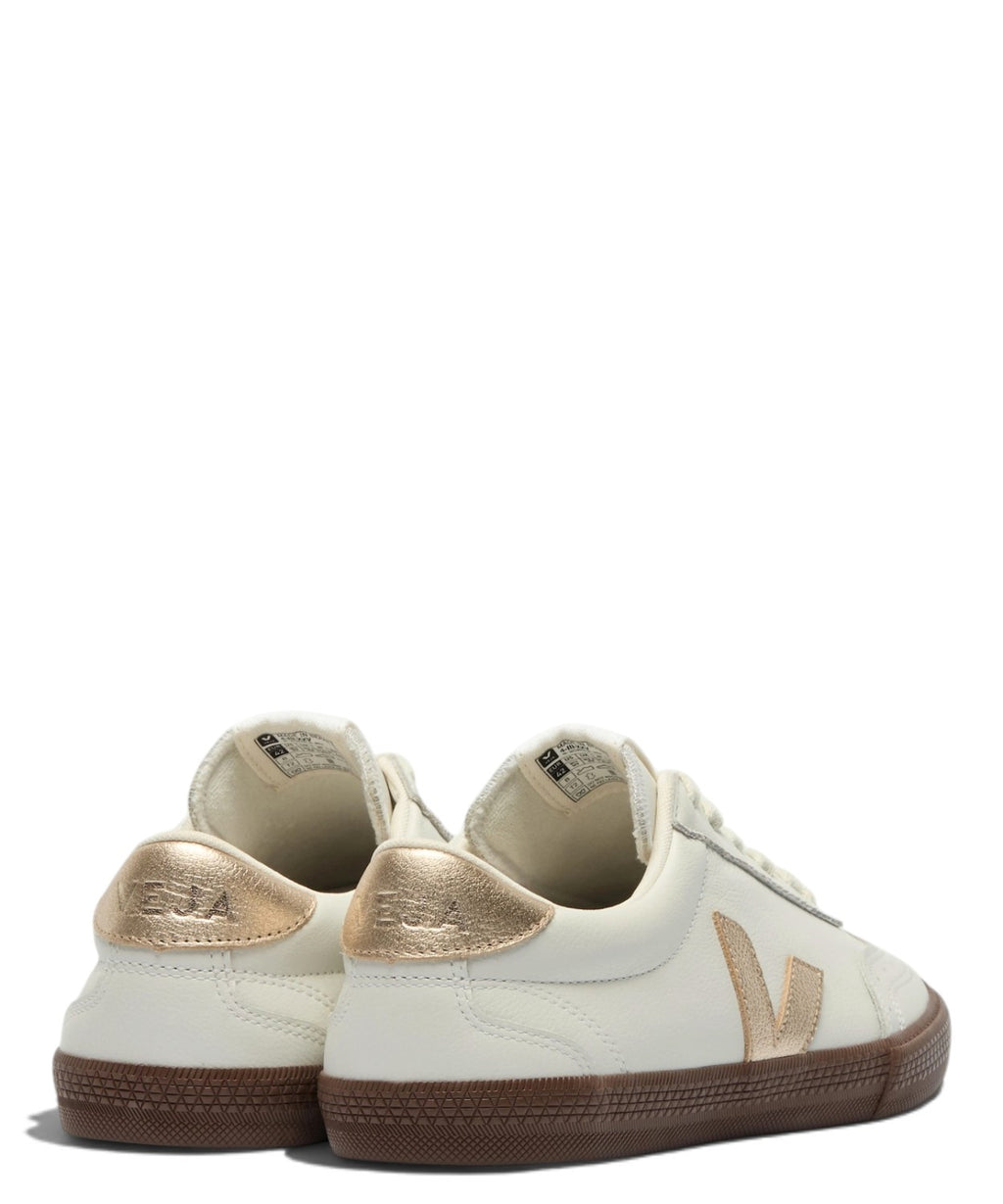 Baskets VEJA Volley en cuir blanc, platine et marron