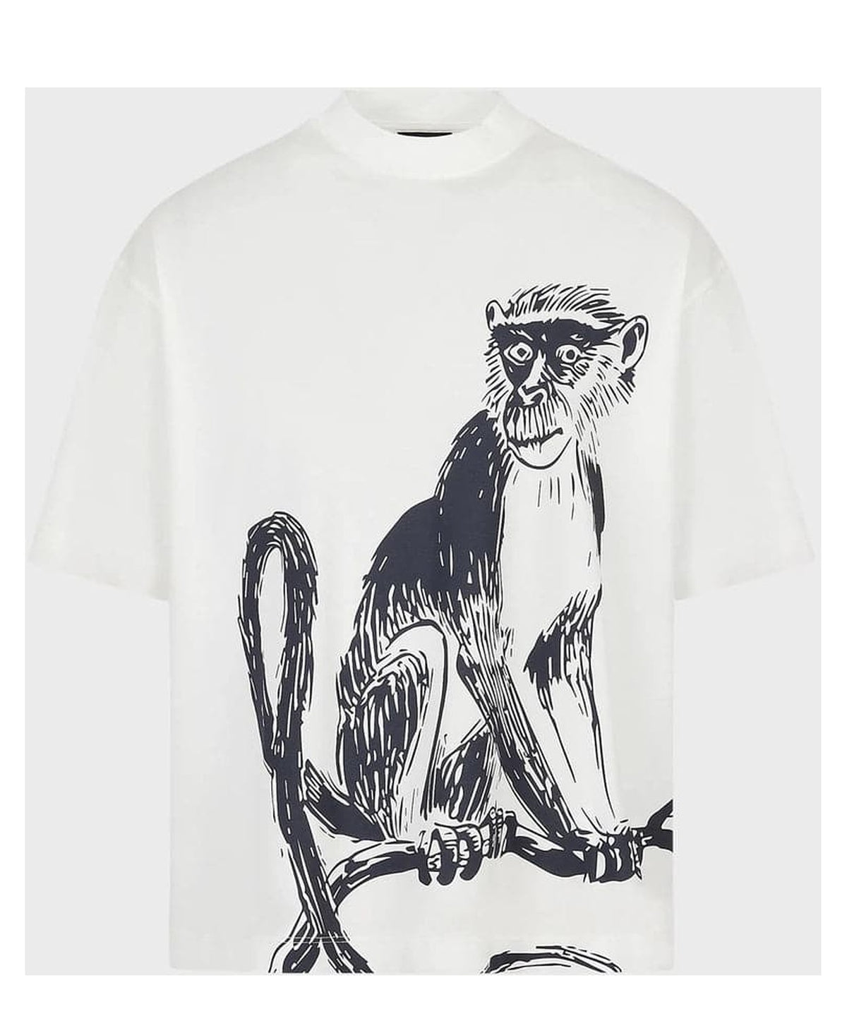 T-shirt loose fit in jersey misto Tencel stampa macaco - Vittorio Citro Boutique