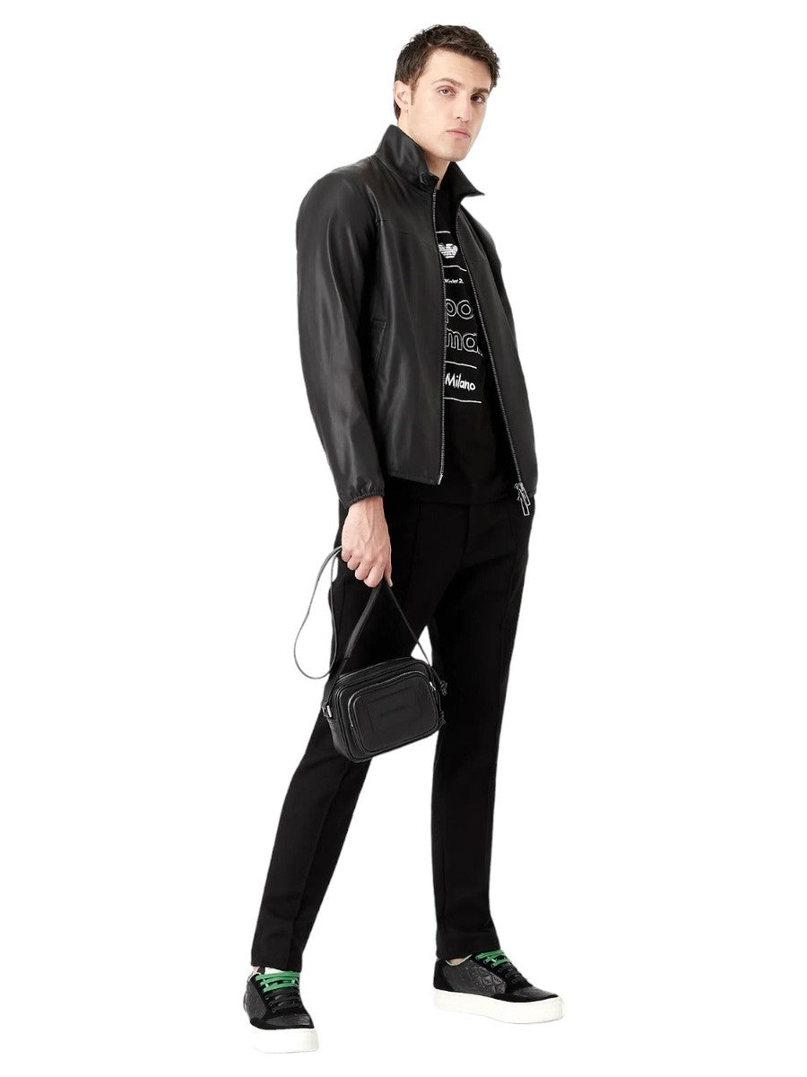 Blouson full zip in nappa di agnello semianilina-Emporio Armani-Giacche-Vittorio Citro Boutique