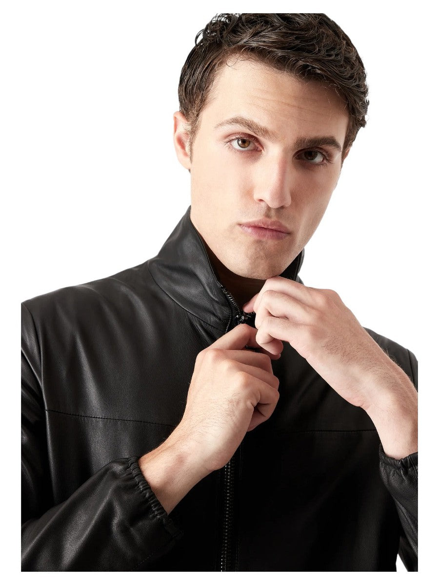 Blouson full zip in nappa di agnello semianilina-Emporio Armani-Giacche-Vittorio Citro Boutique