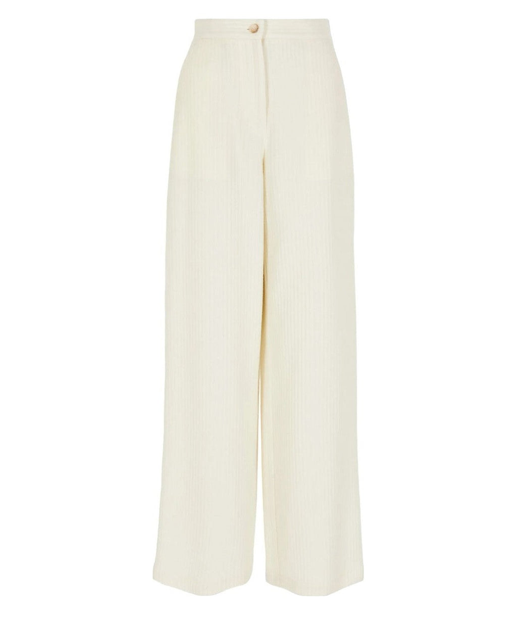Pantaloni palazzo a vita alta in misto lana effetto corduroy Capsule Chalet-Emporio Armani-Pantaloni-Vittorio Citro Boutique