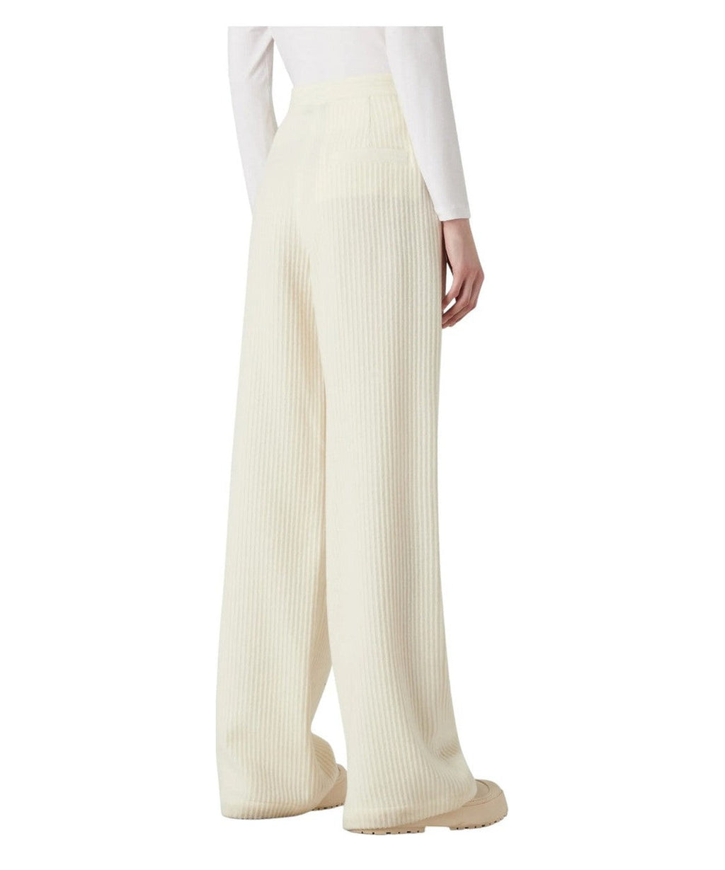 Pantaloni palazzo a vita alta in misto lana effetto corduroy Capsule Chalet-Emporio Armani-Pantaloni-Vittorio Citro Boutique