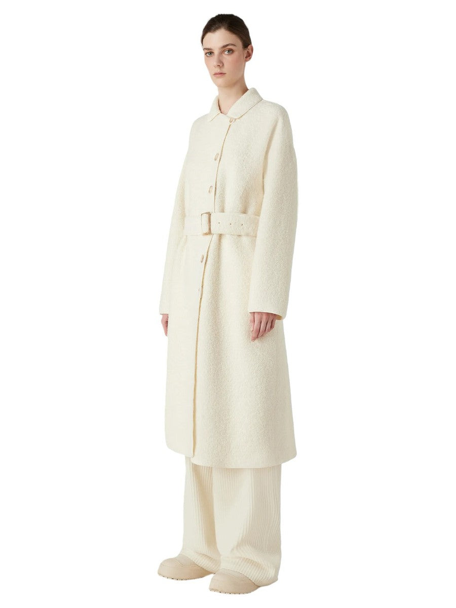 Cappotto con revers e cintura in misto alpaca bouclé Capsule Chalet-Emporio Armani-Cappotti-Vittorio Citro Boutique