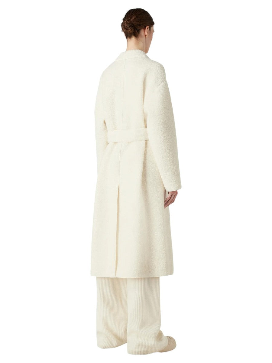 Cappotto con revers e cintura in misto alpaca bouclé Capsule Chalet-Emporio Armani-Cappotti-Vittorio Citro Boutique