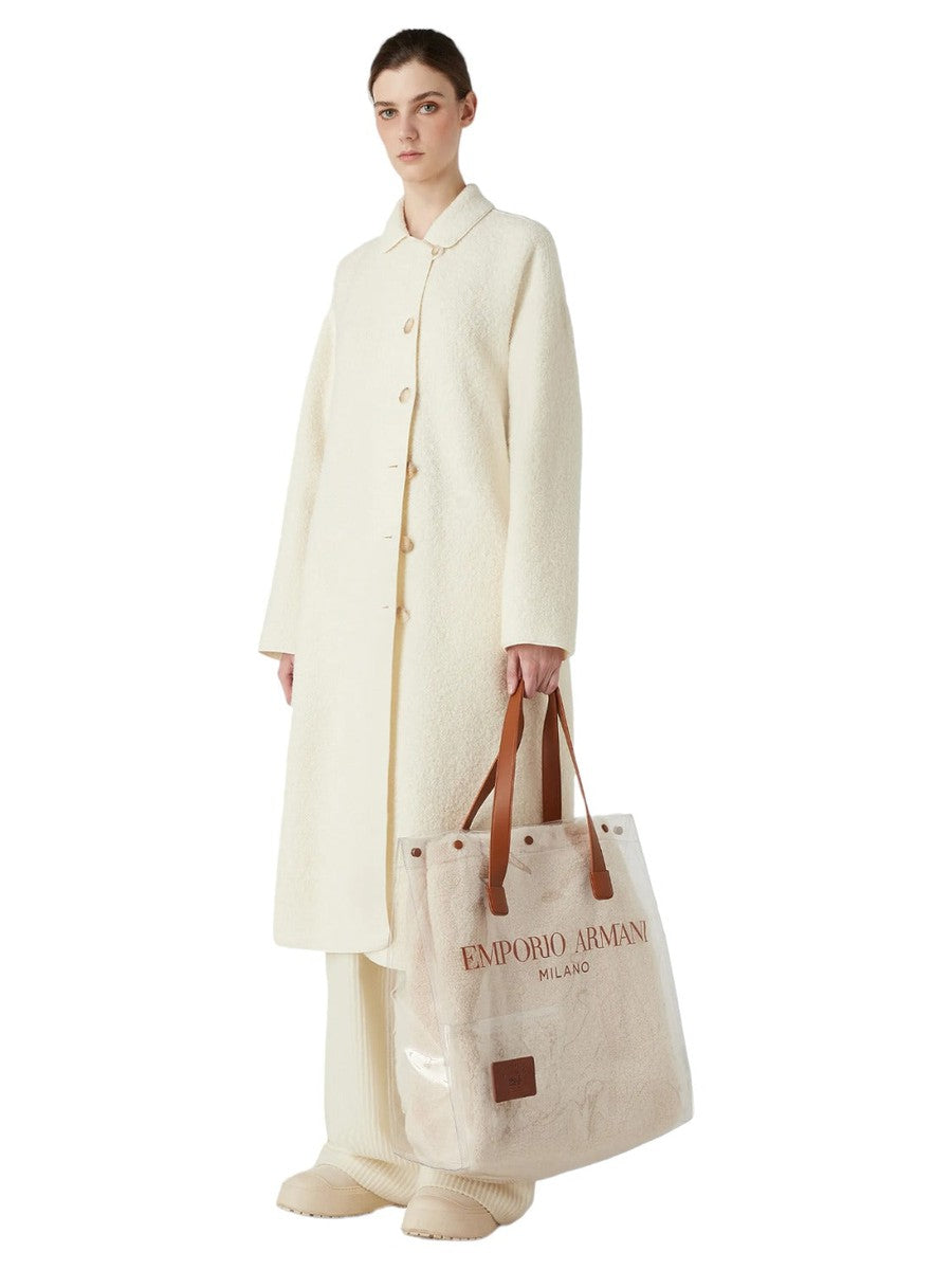 Cappotto con revers e cintura in misto alpaca bouclé Capsule Chalet-Emporio Armani-Cappotti-Vittorio Citro Boutique