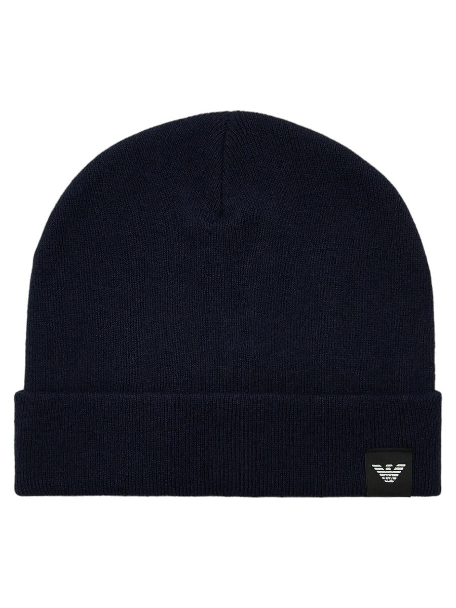 Berretto in maglia a costine misto lana-Emporio Armani-Cappelli-Vittorio Citro Boutique